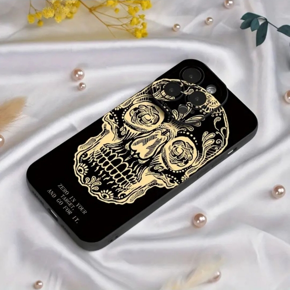 Halloween Skeleton Pattern Silicone Phone Case For iPhone 14 Pro Max-BLACK-SALE - Picture 4 of 6